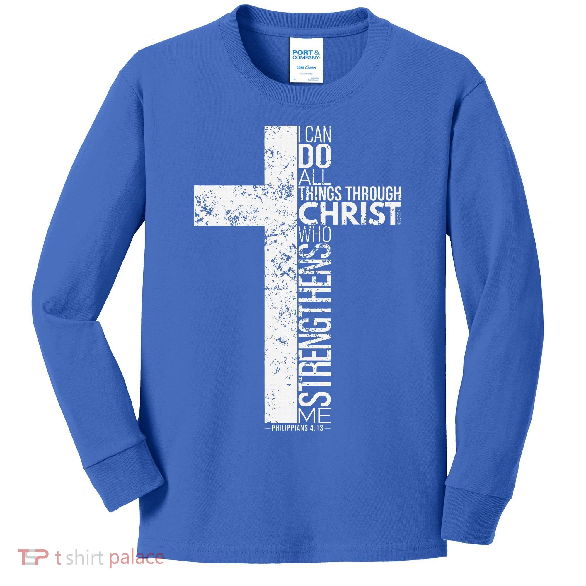 Cross With Philippians 413 Christian Kids Long Sleeve Shirt