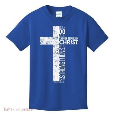 Cross With Philippians 413 Christian Kids T-Shirt