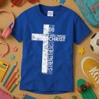 Cross With Philippians 413 Christian Kids T-Shirt thumb 3