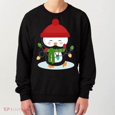 Cute Winter Penguin Christmas Lights Women's Sweatshirt