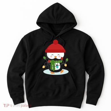 Cute Winter Penguin Christmas Lights Hoodie