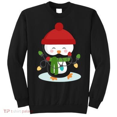 Cute Winter Penguin Christmas Lights Sweatshirt