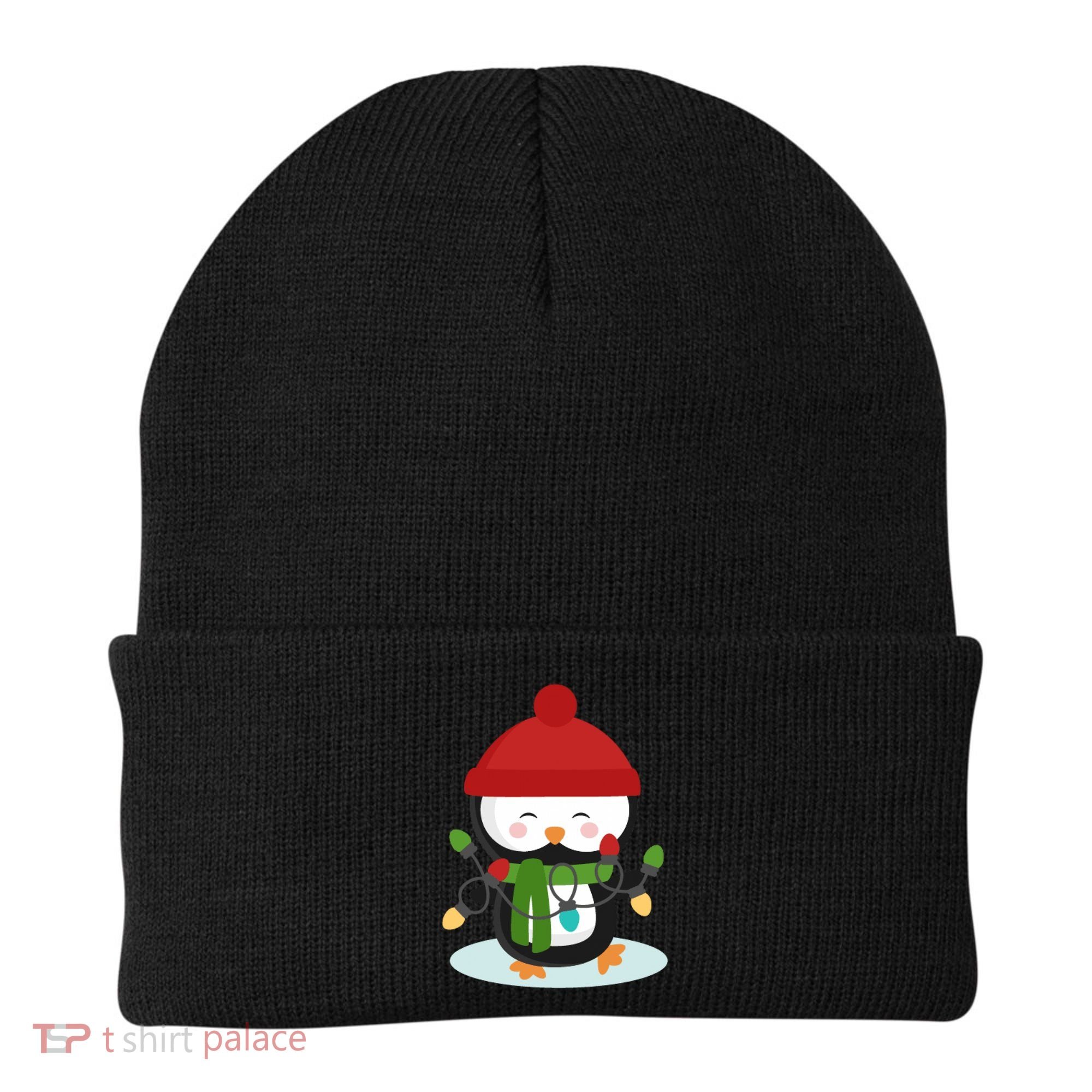 Cute Winter Penguin Christmas Lights Beanie