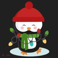 Cute Winter Penguin Christmas Lights Beanie thumb 2