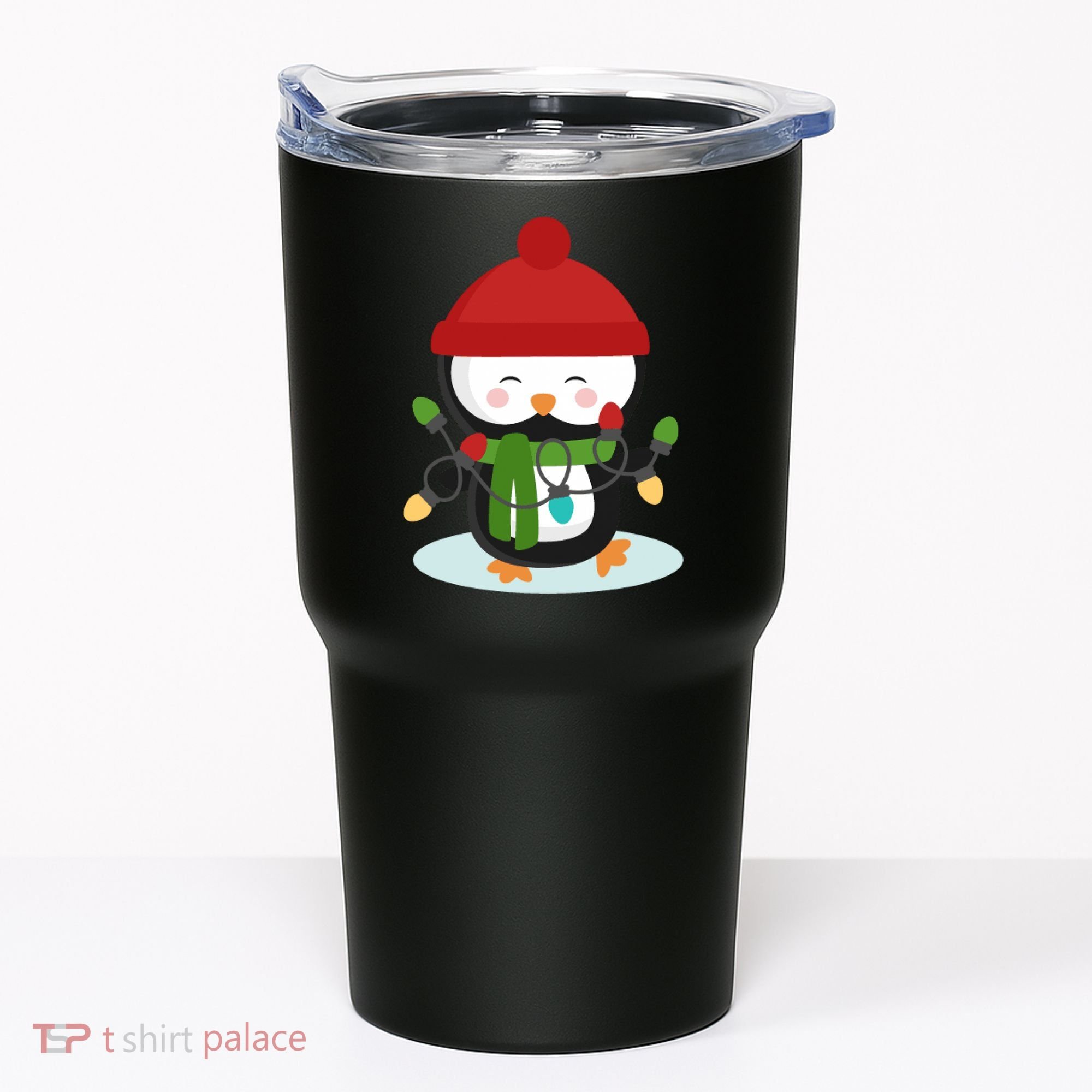 Cute Winter Penguin Christmas Lights Tumbler