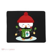 Cute Winter Penguin Christmas Lights Mousepad thumb 0