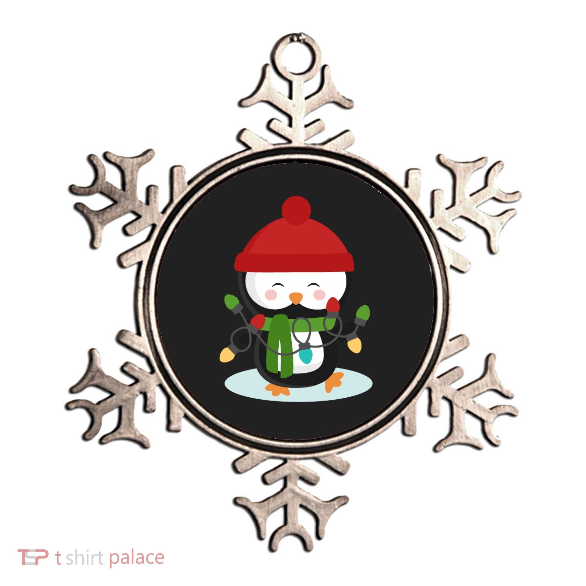 Cute Winter Penguin Christmas Lights Ornament