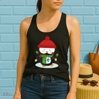 Cute Winter Penguin Christmas Lights Women's Tank Top thumb 2