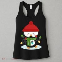 Cute Winter Penguin Christmas Lights Women's Tank Top thumb 3
