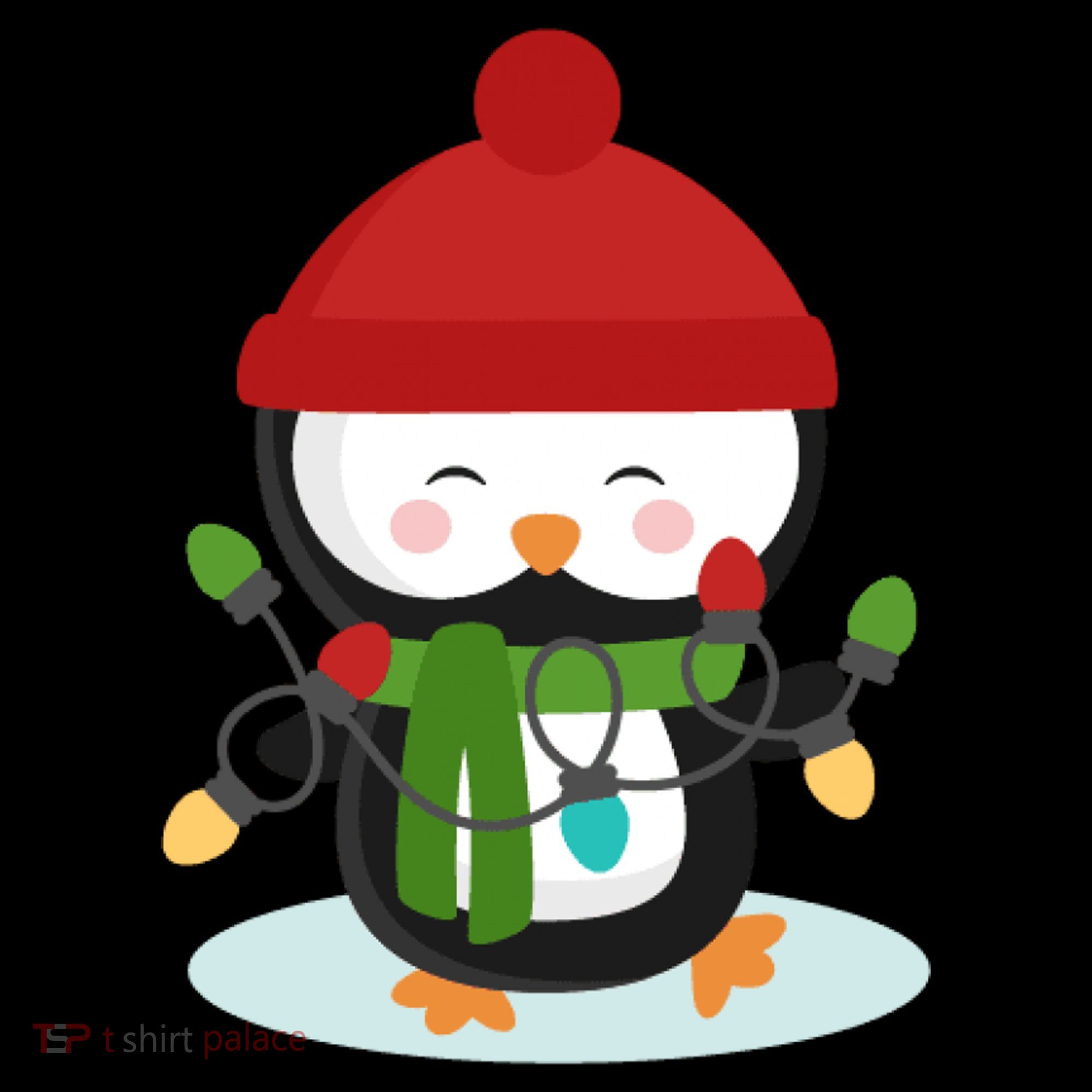 Cute Winter Penguin Christmas Lights Toddler Hoodie