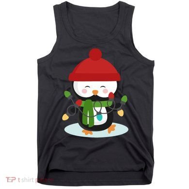 Cute Winter Penguin Christmas Lights Tank Top