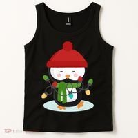 Cute Winter Penguin Christmas Lights Tank Top thumb 2