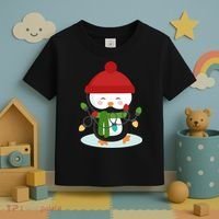 Cute Winter Penguin Christmas Lights Toddler T-Shirt thumb 3