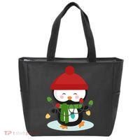 Cute Winter Penguin Christmas Lights Tote Bag thumb 0