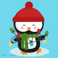 Cute Winter Penguin Christmas Lights T-Shirt thumb 6