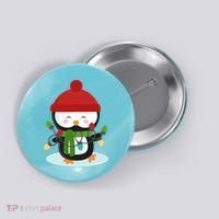 Cute Winter Penguin Christmas Lights Button thumb 0