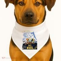 Cat Wars Parody USA-Made Doggie Bandana thumb 1