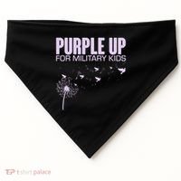 Cute Wear Purple Dandelion Dove Birds USA-Made Doggie Bandana thumb 0