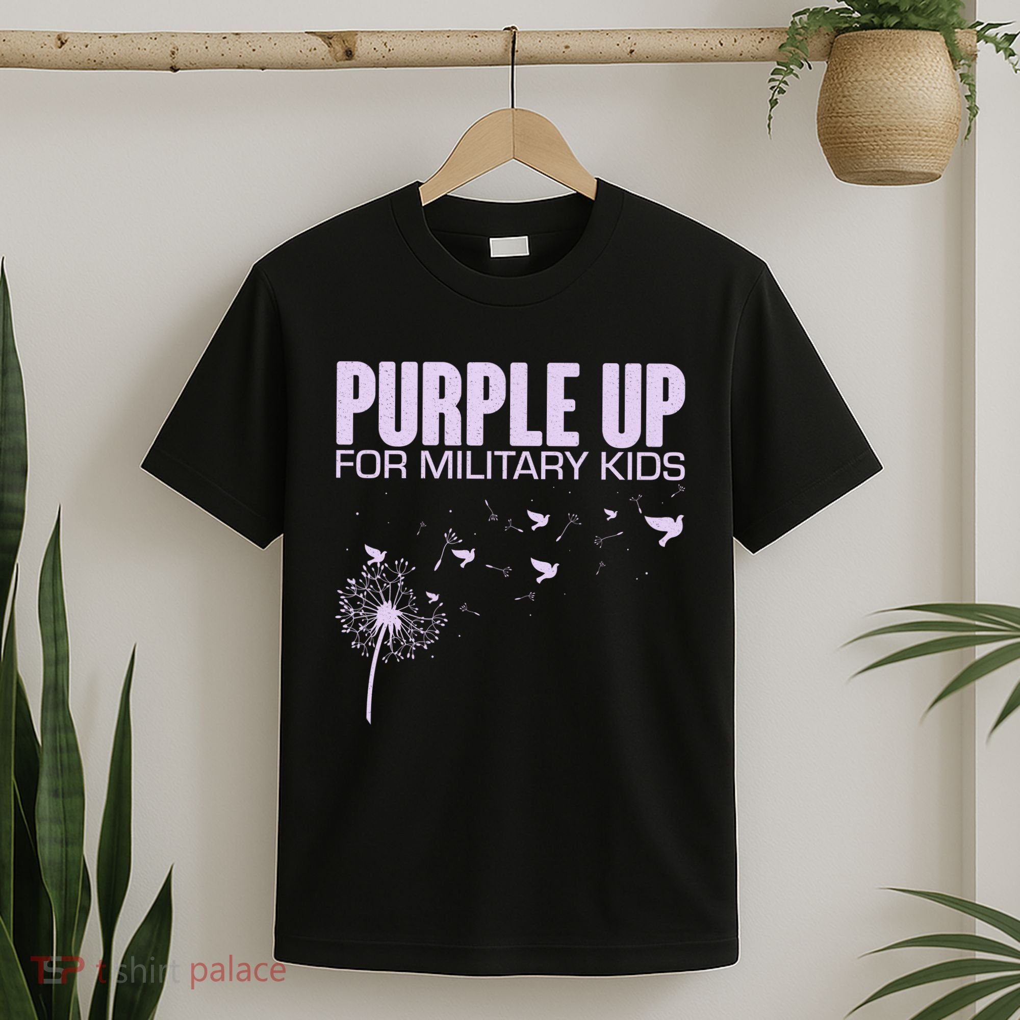 Cute Wear Purple Dandelion Dove Birds T-Shirt