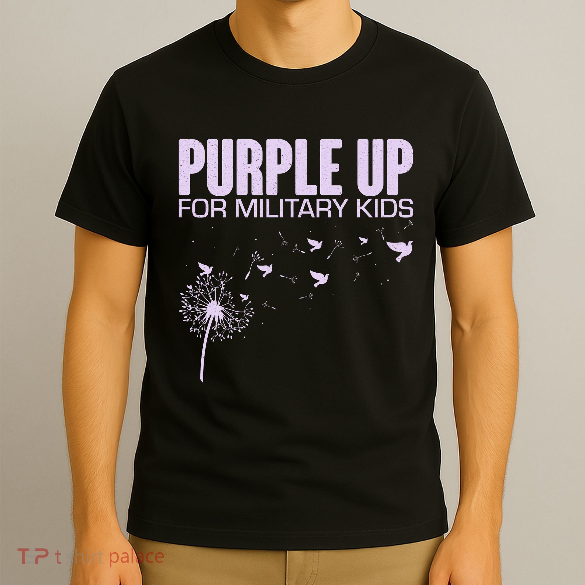 Cute Wear Purple Dandelion Dove Birds T-Shirt