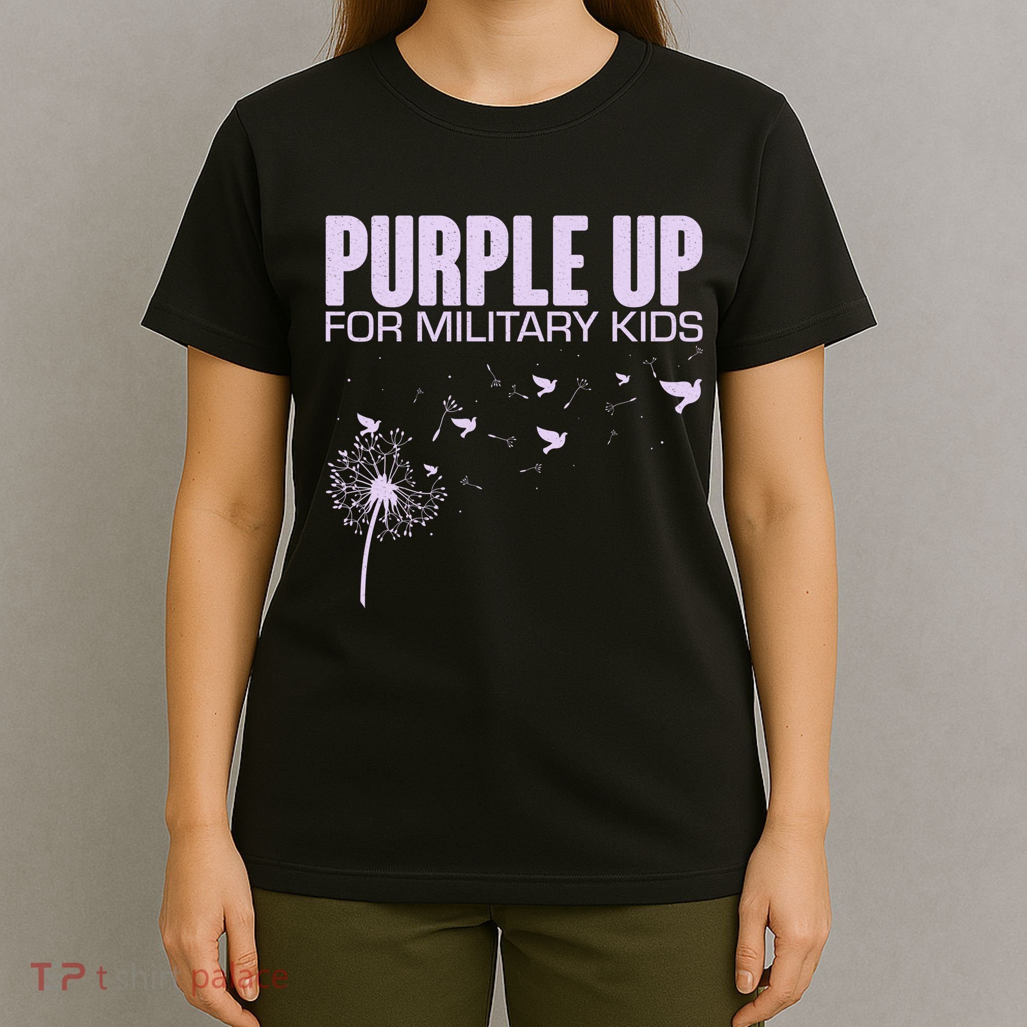 Cute Wear Purple Dandelion Dove Birds T-Shirt