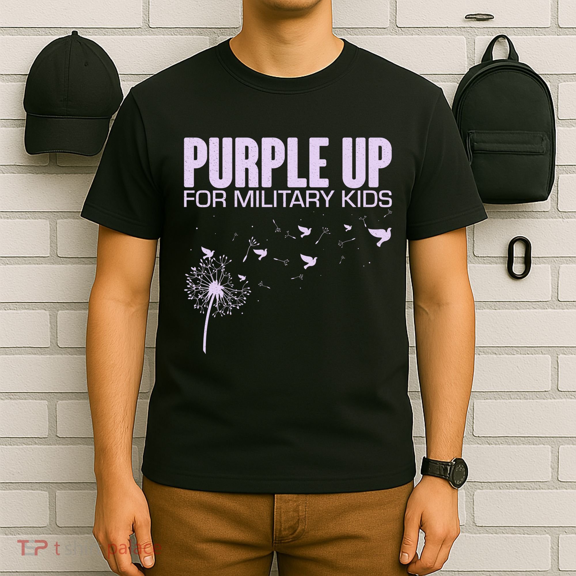 Cute Wear Purple Dandelion Dove Birds T-Shirt