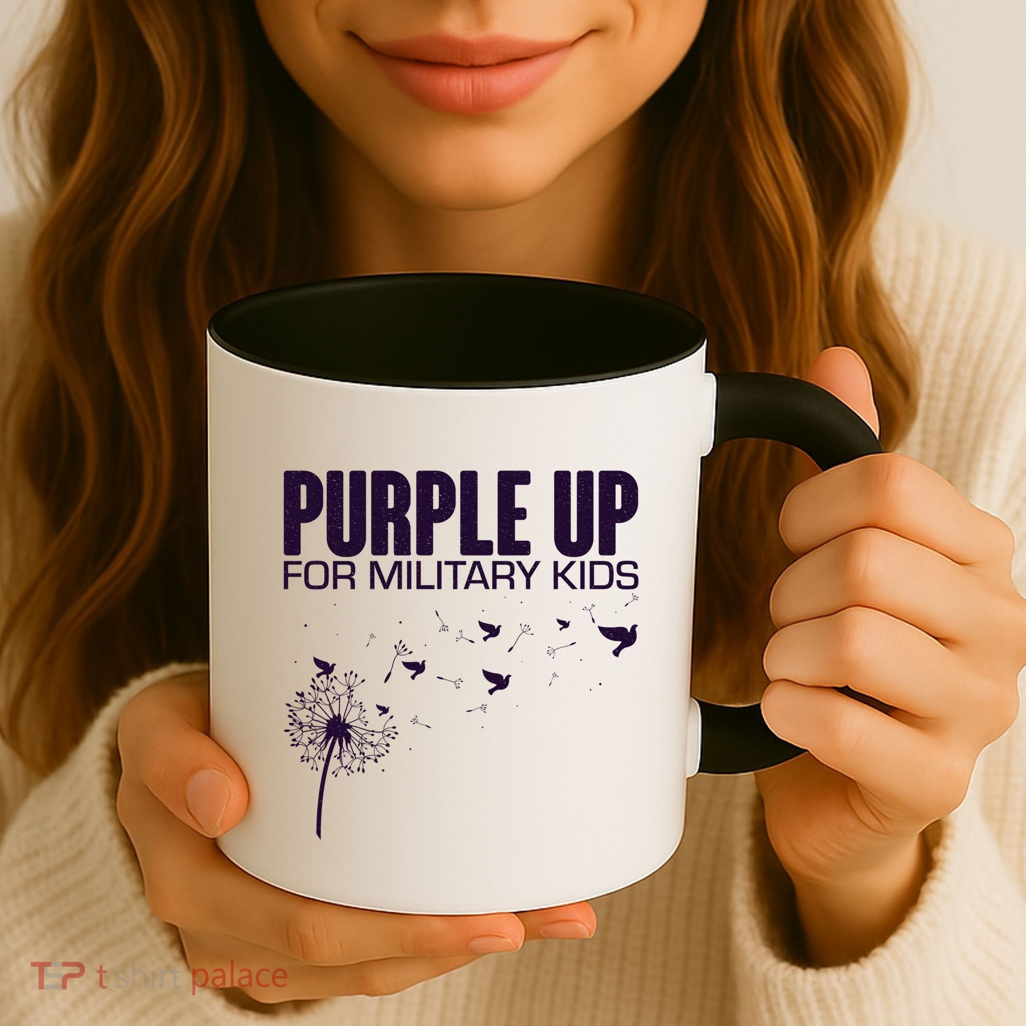 Cute Wear Purple Dandelion Dove Birds Coffee Mug