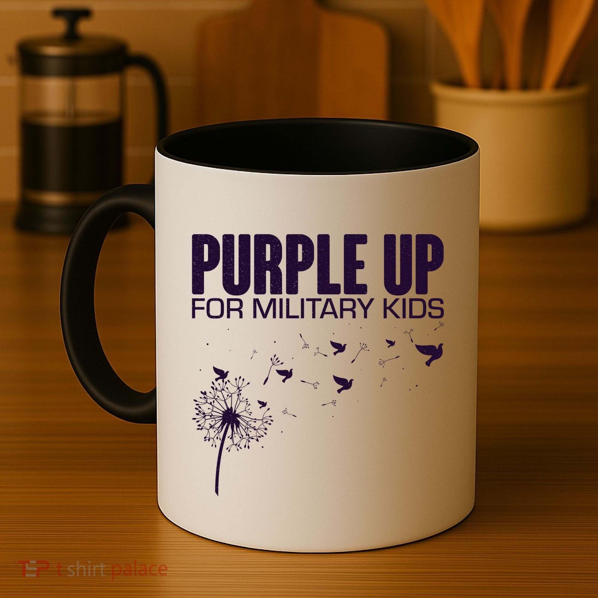 Cute Wear Purple Dandelion Dove Birds Coffee Mug