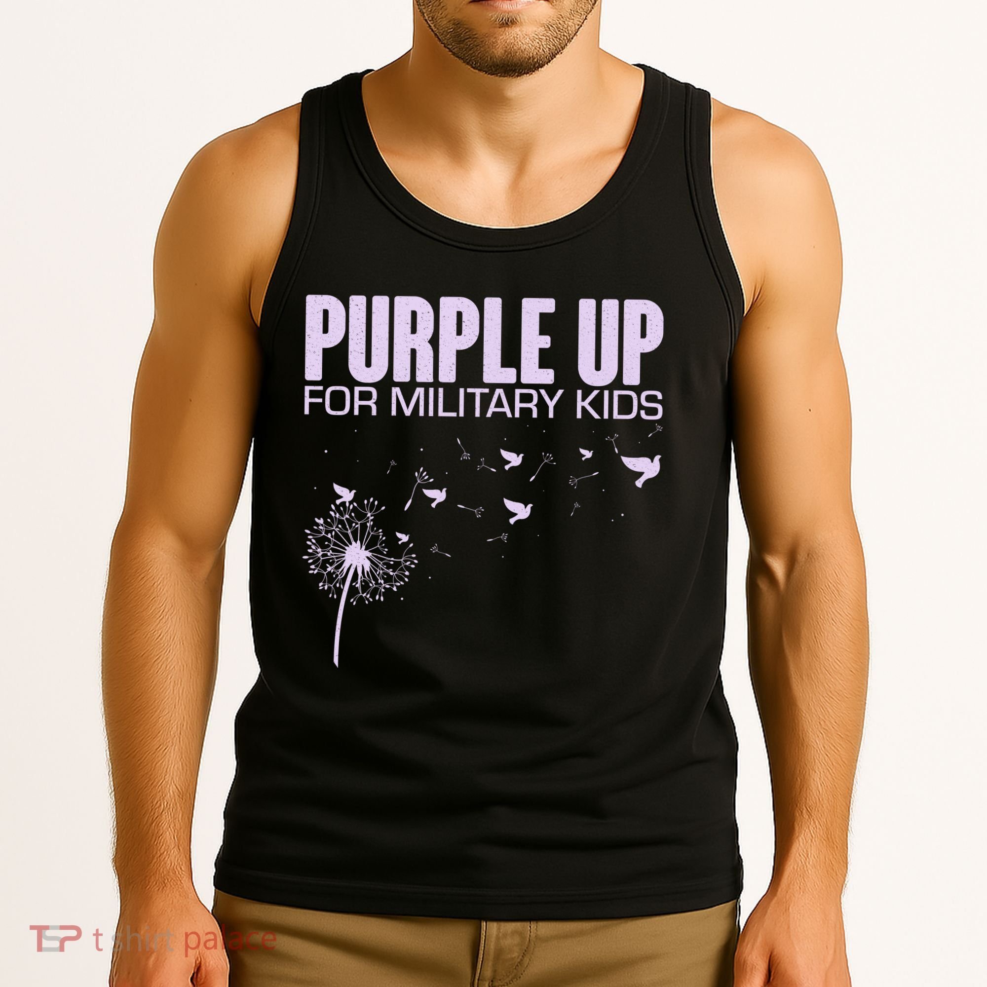 Cute Wear Purple Dandelion Dove Birds Tank Top