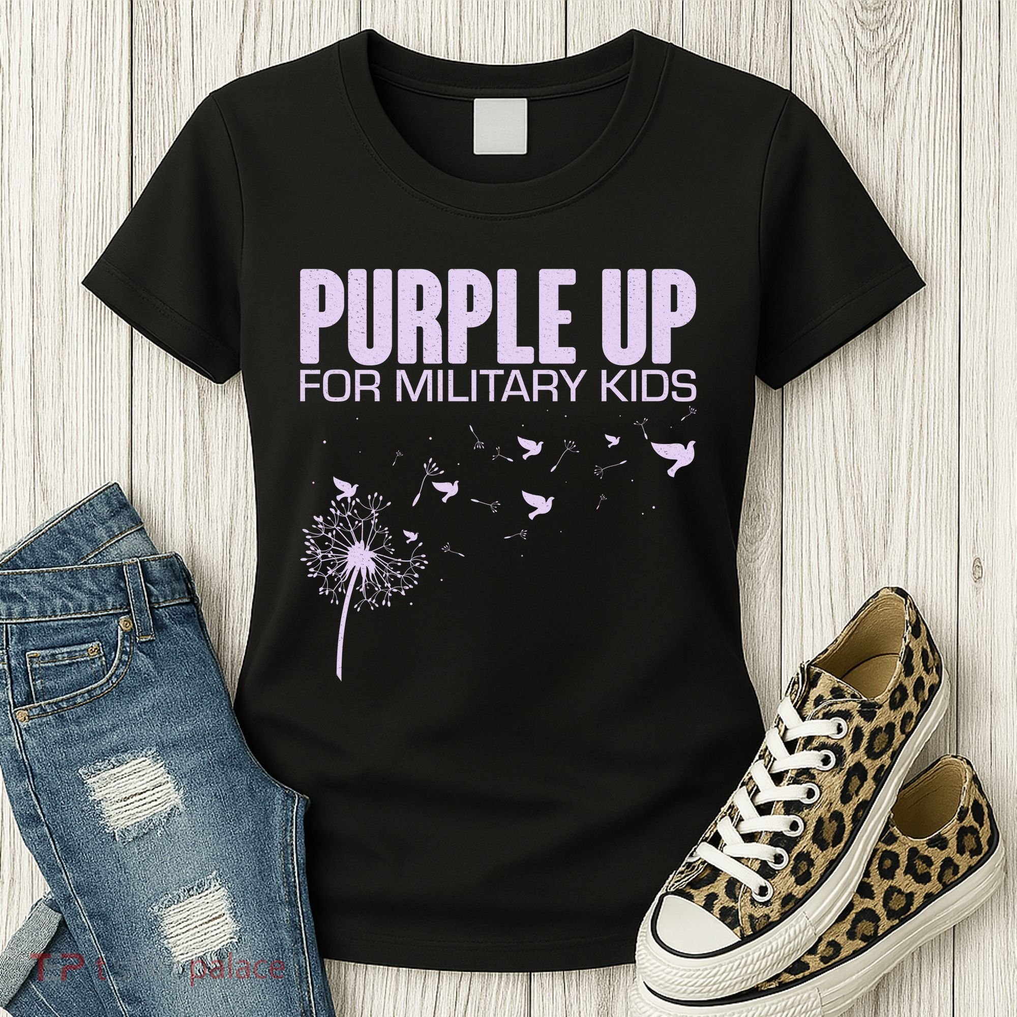 Cute Wear Purple Dandelion Dove Birds Women's T-Shirt