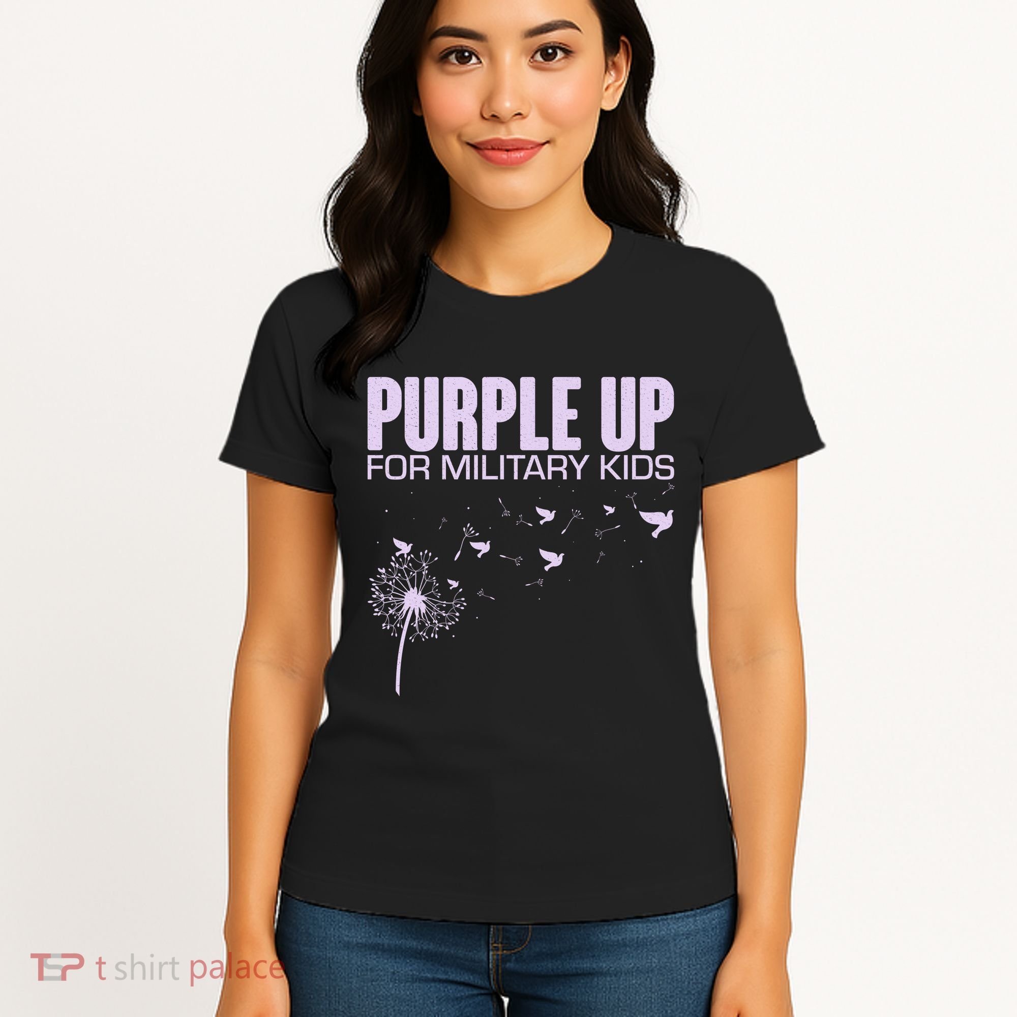 Cute Wear Purple Dandelion Dove Birds Women's T-Shirt