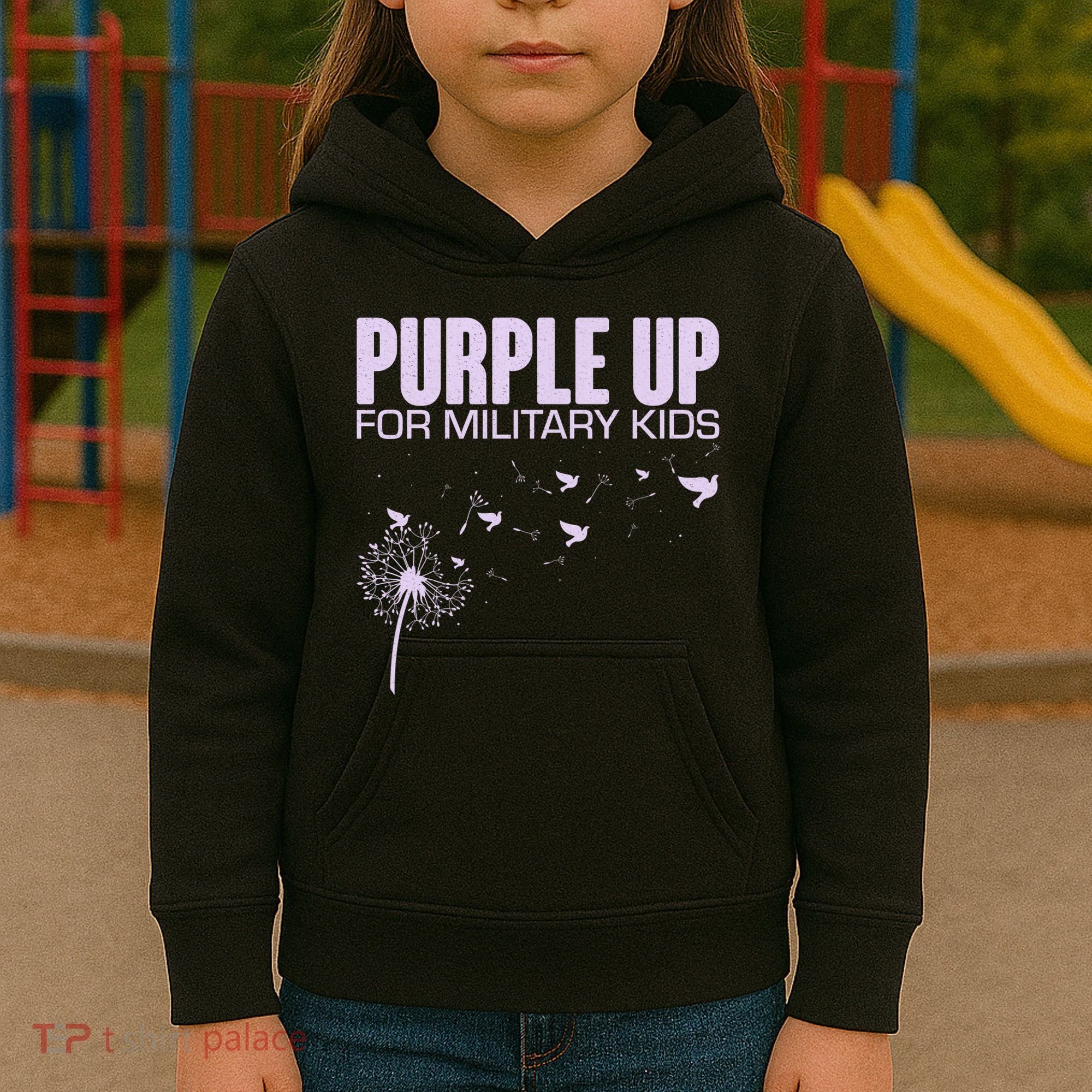 Cute Wear Purple Dandelion Dove Birds Kids Hoodie