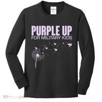 Cute Wear Purple Dandelion Dove Birds Kids Long Sleeve Shirt thumb 0