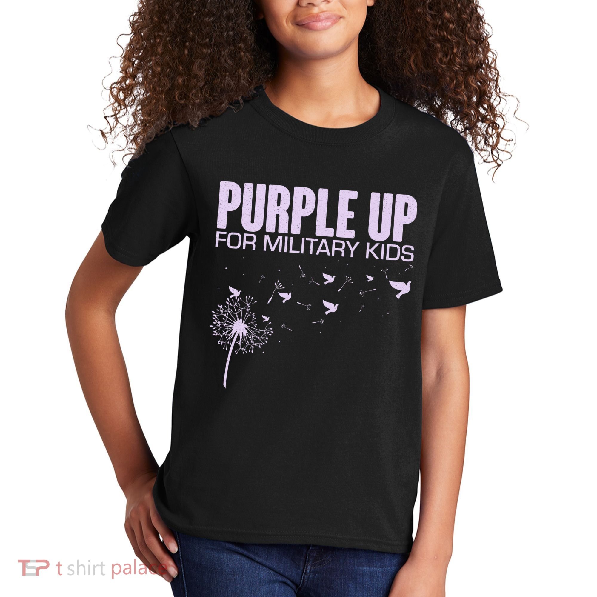 Cute Wear Purple Dandelion Dove Birds Kids T-Shirt