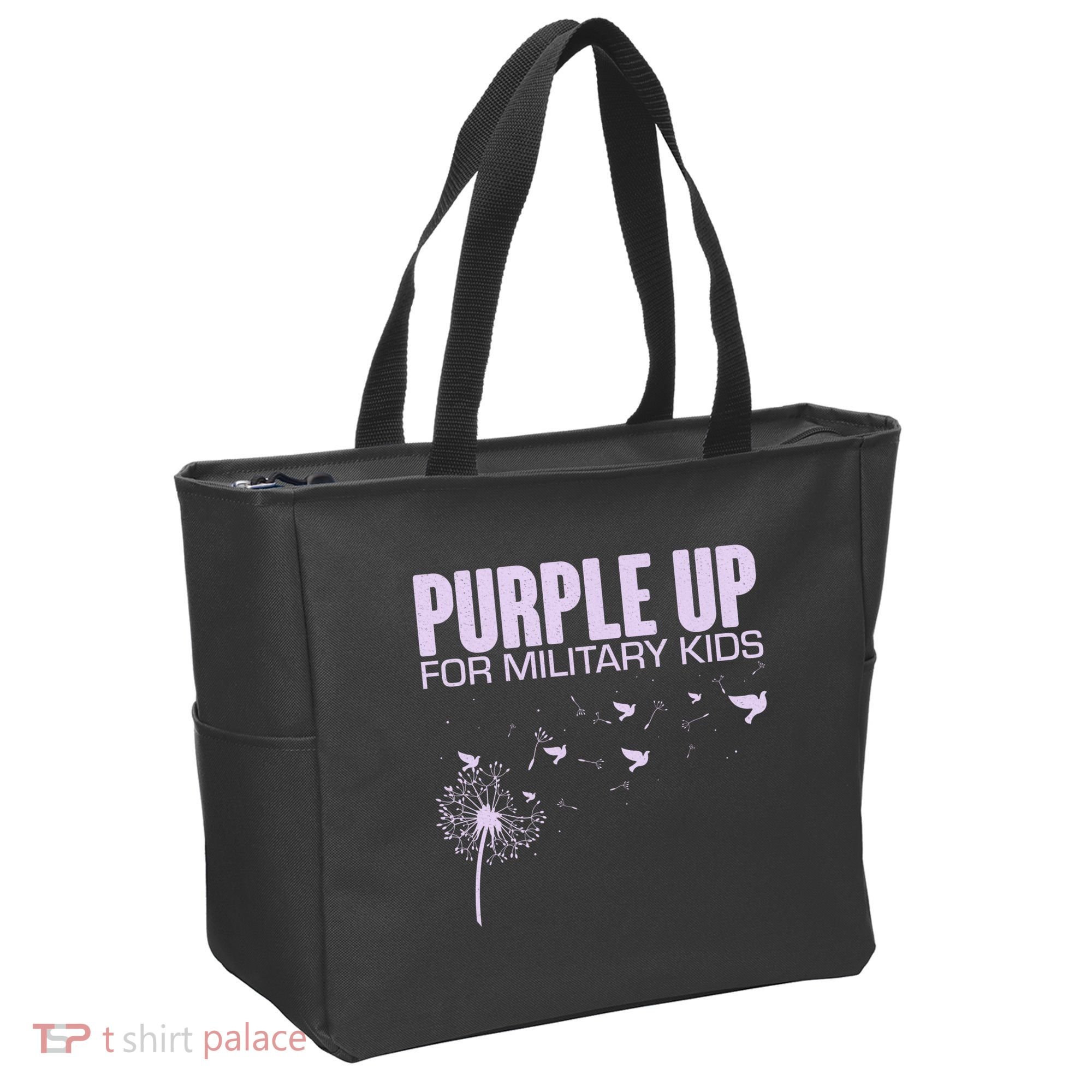 Cute Wear Purple Dandelion Dove Birds Tote Bag