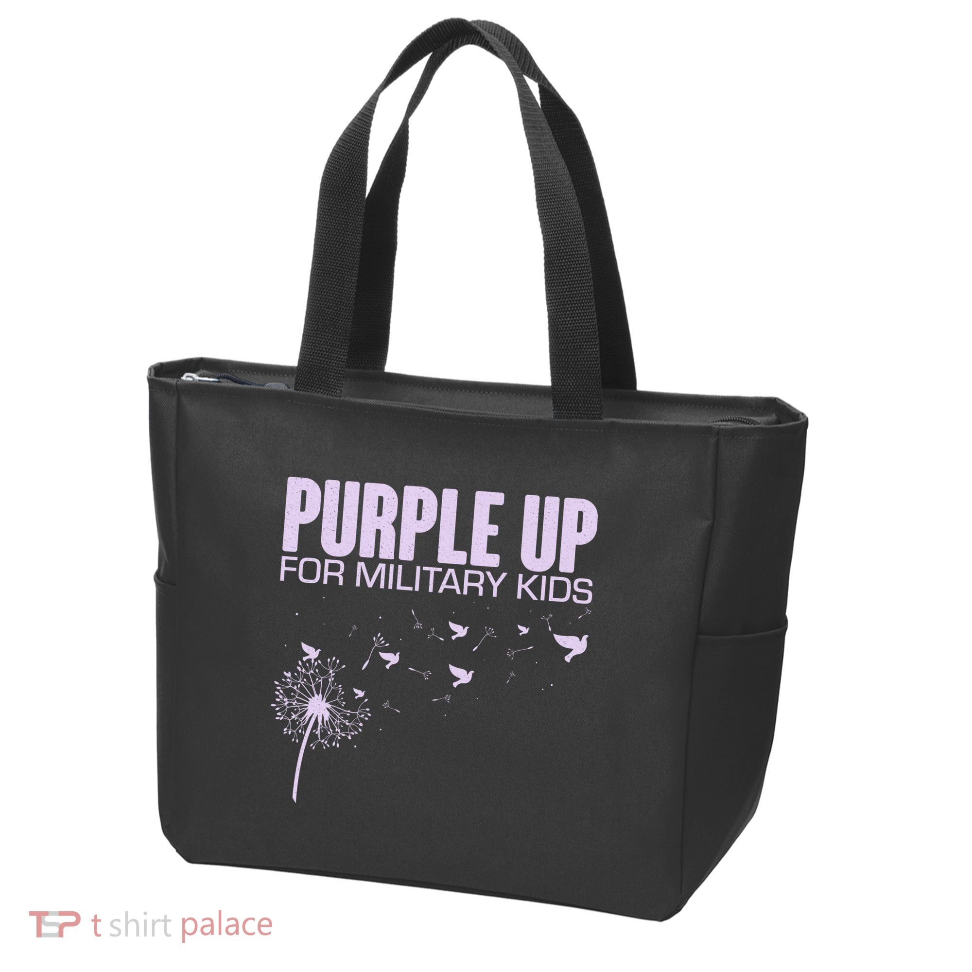 Cute Wear Purple Dandelion Dove Birds Tote Bag