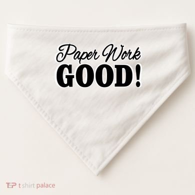 Charleston White Paper Work Good USA-Made Doggie Bandana