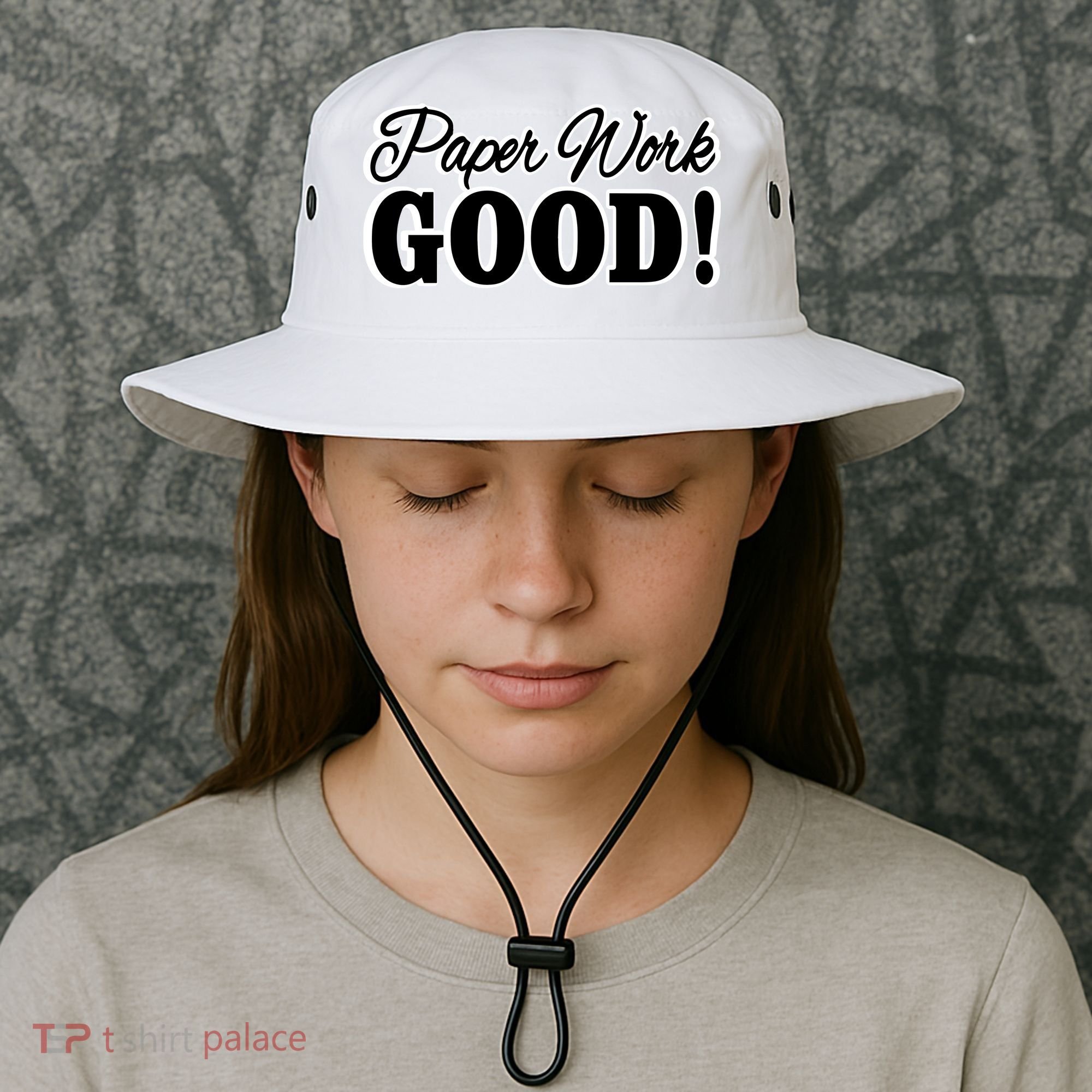 Charleston White Paper Work Good Bucket Hat