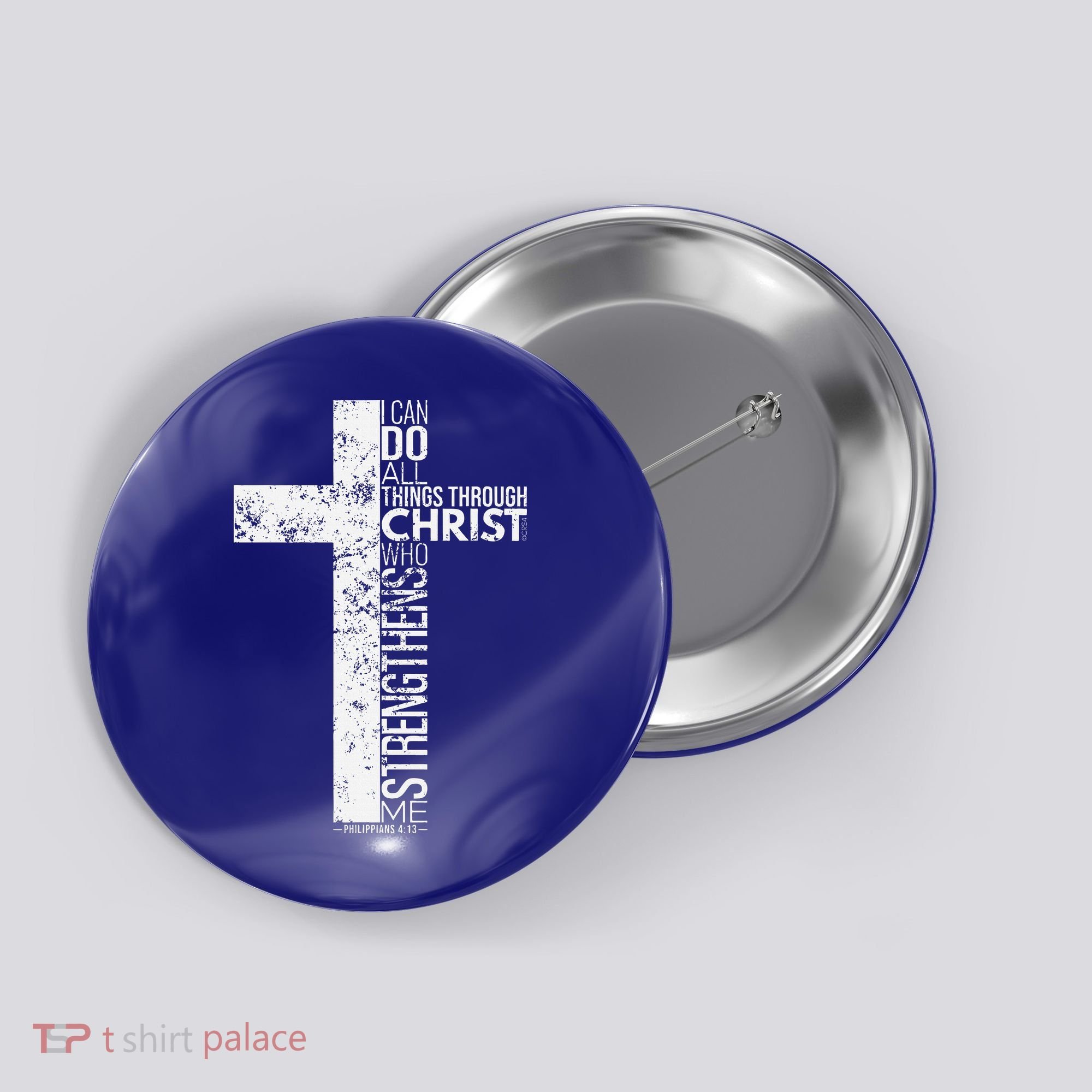 Cross With Philippians 413 Christian Button