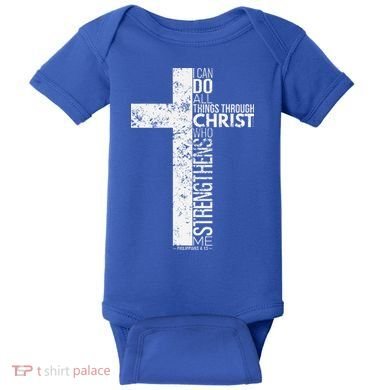 Cross With Philippians 413 Christian Baby Bodysuit