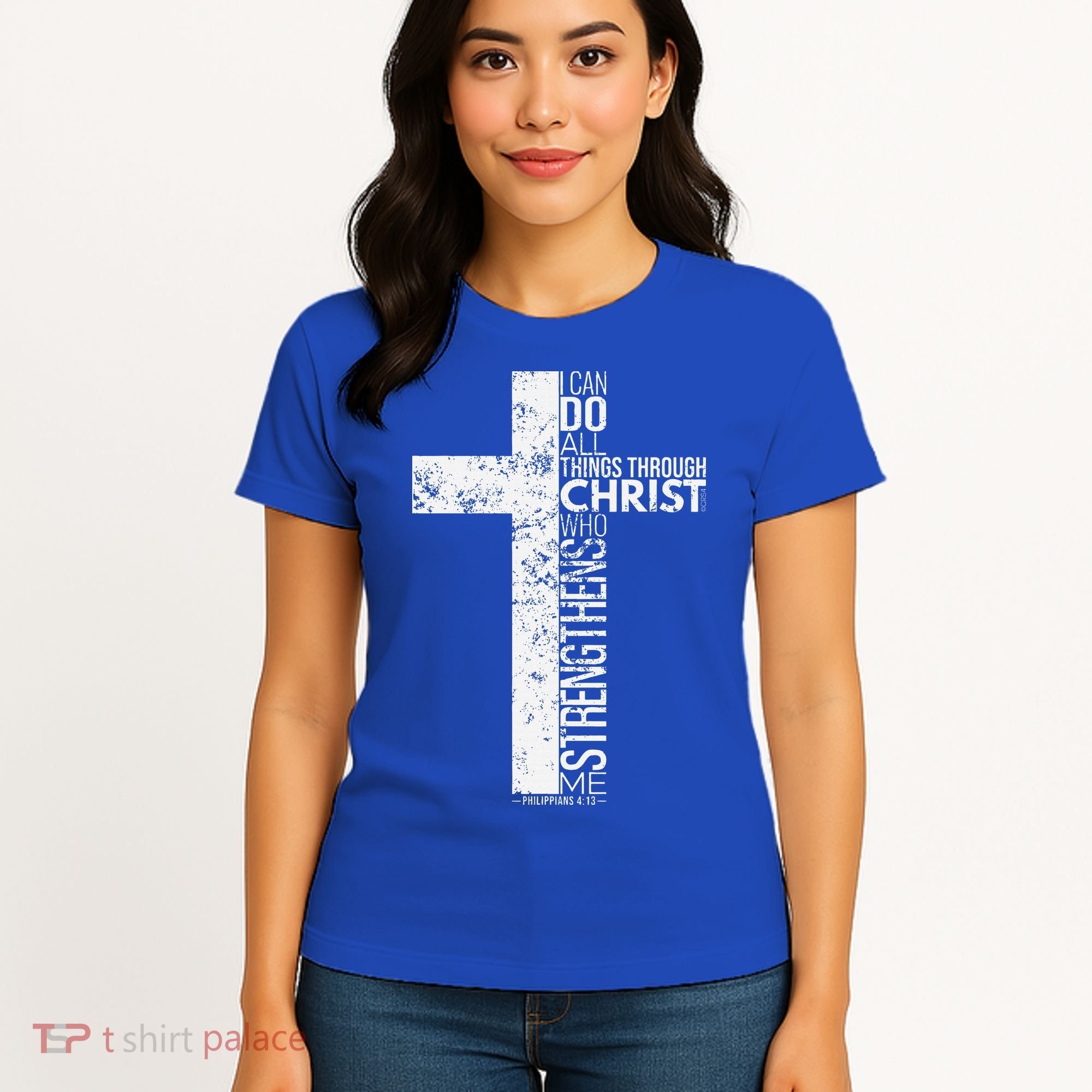 Cross With Philippians 413 Christian Women's T-Shirt