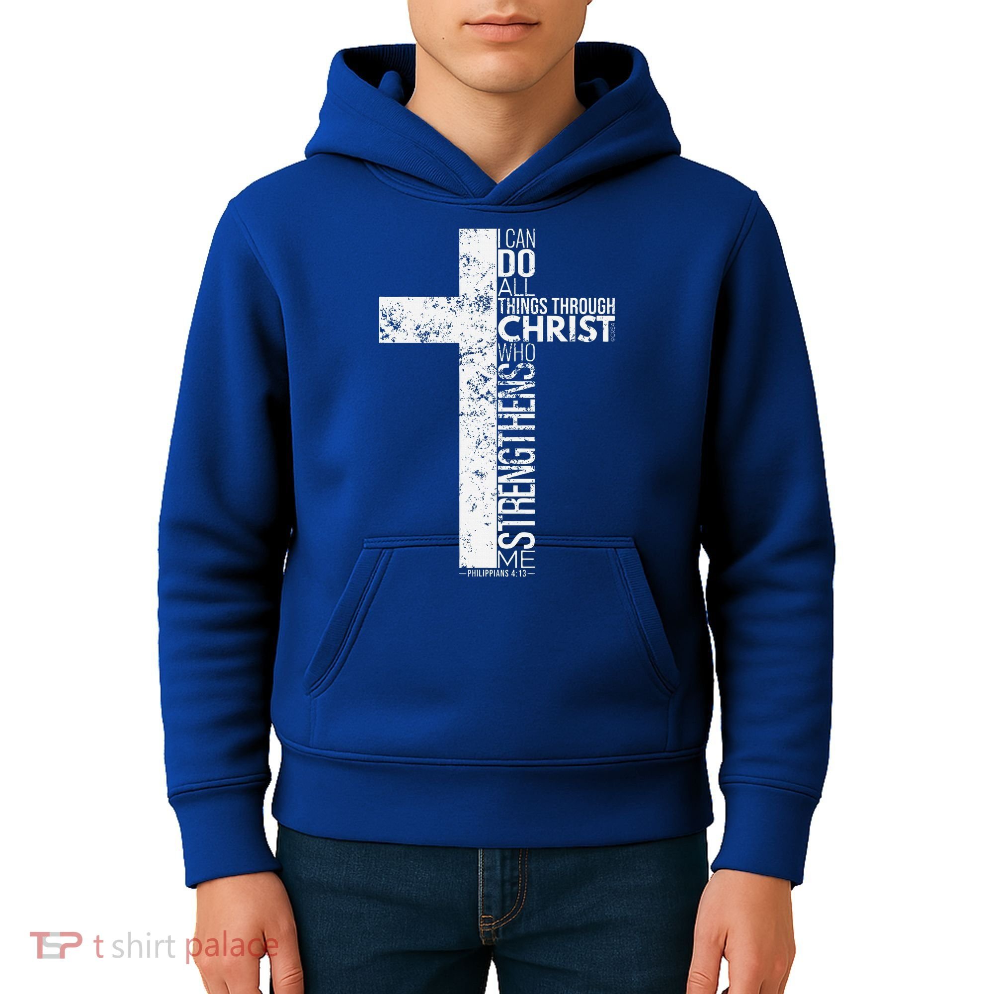 Cross With Philippians 413 Christian Kids Hoodie