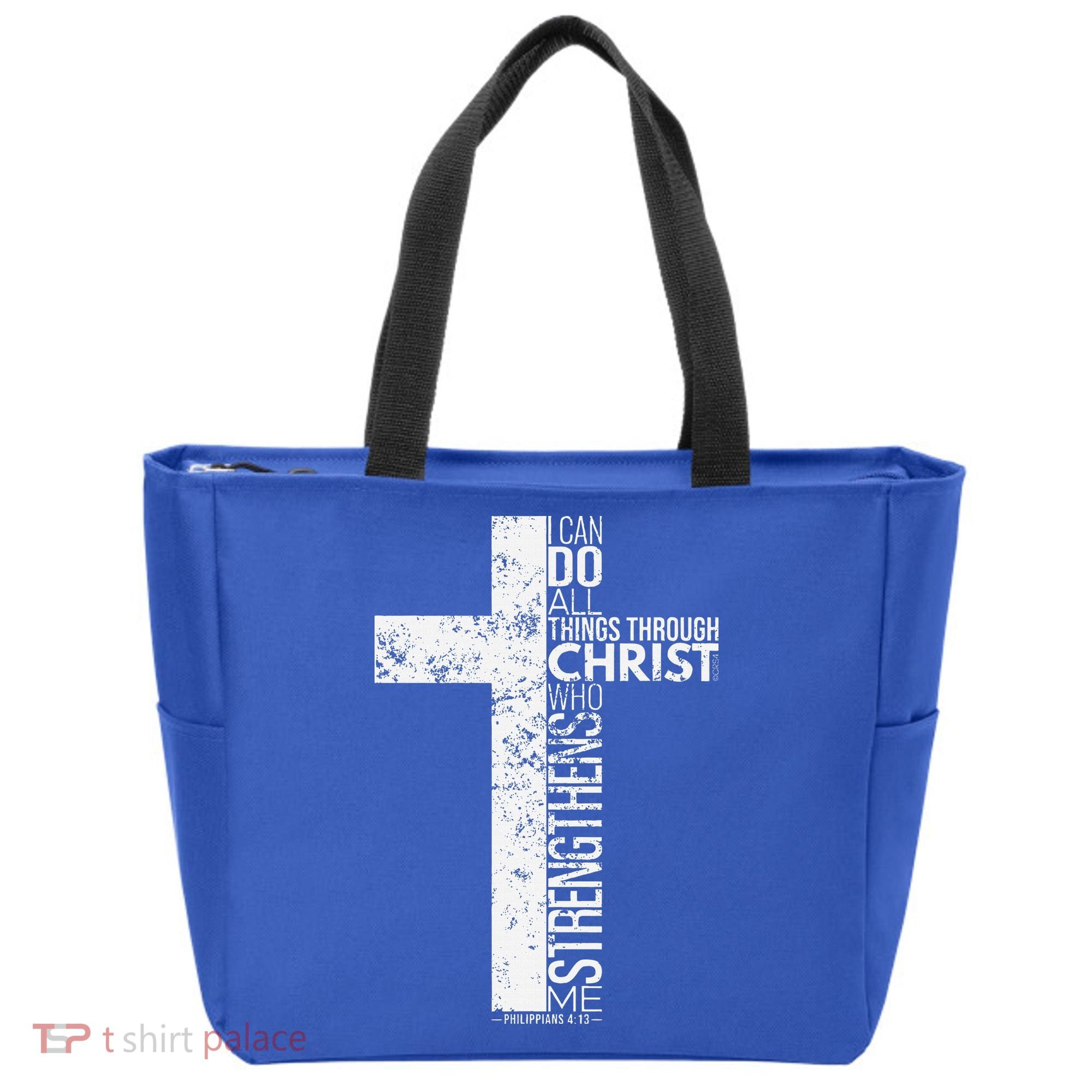 Cross With Philippians 413 Christian Tote Bag