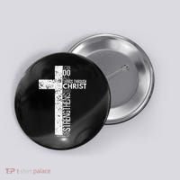 Cross With Philippians 413 Christian Button thumb 0