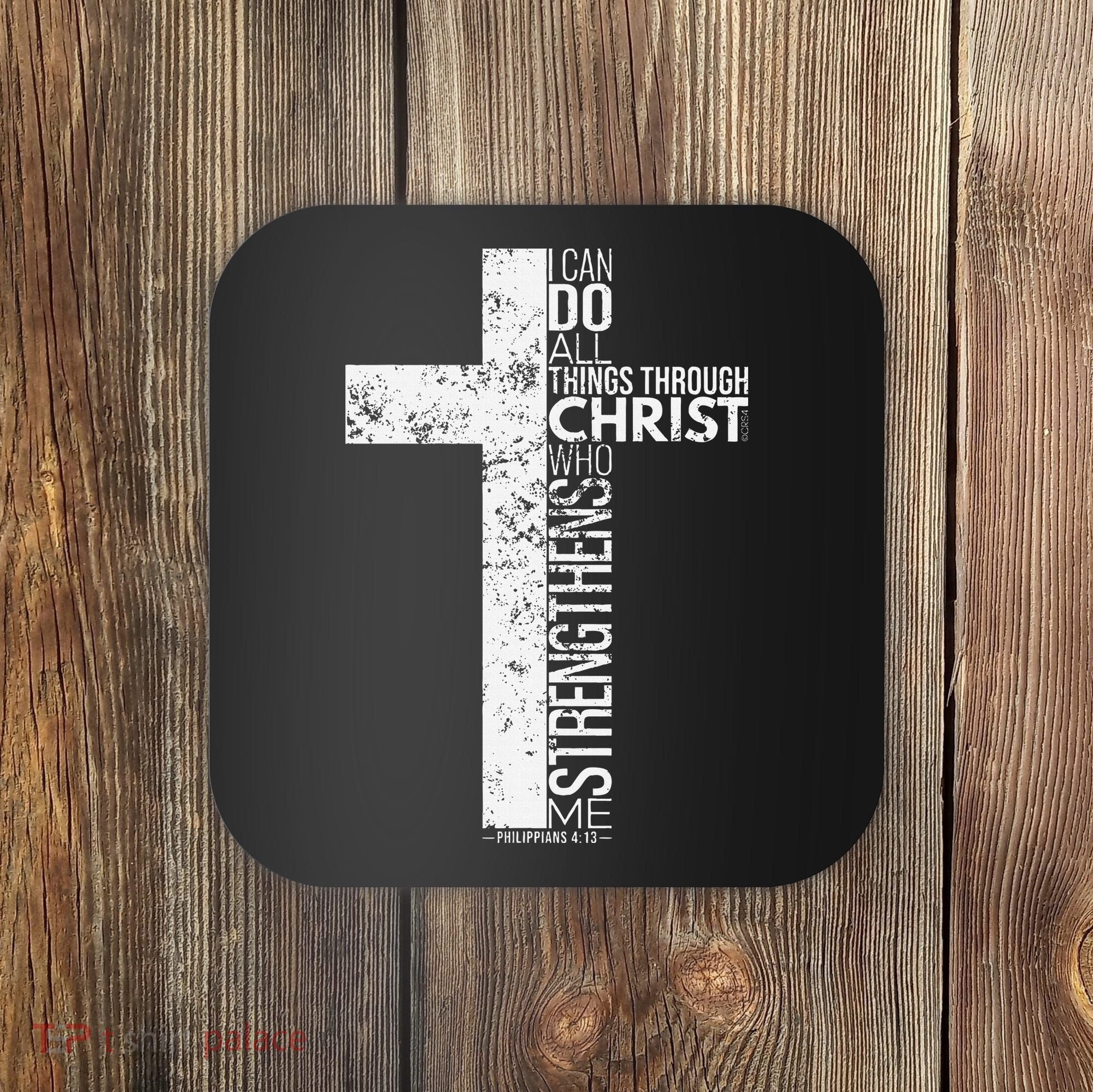 Cross With Philippians 413 Christian Coaster