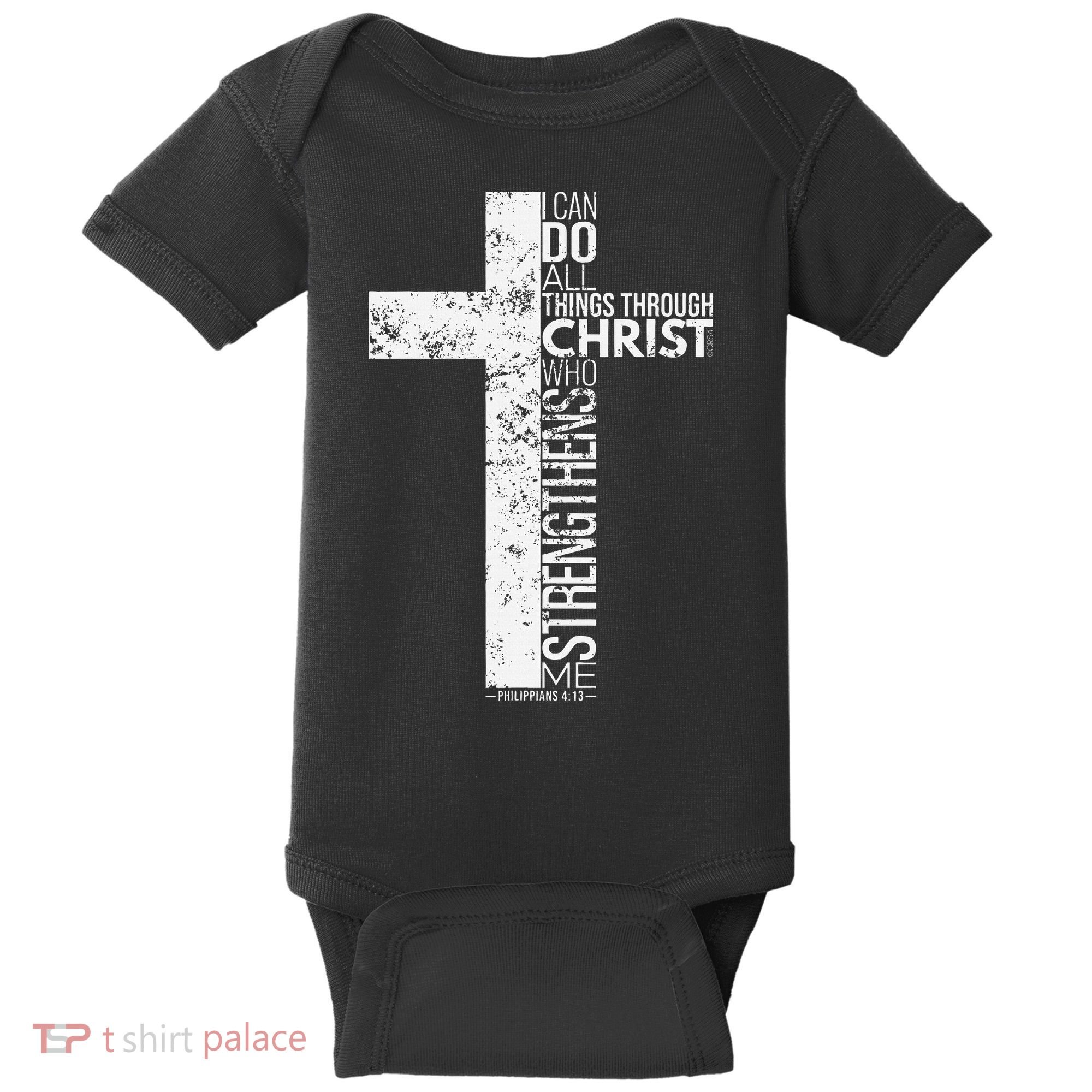 Cross With Philippians 413 Christian Baby Bodysuit
