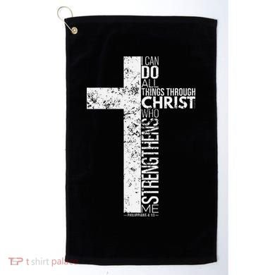 Cross With Philippians 413 Christian Golf Towel