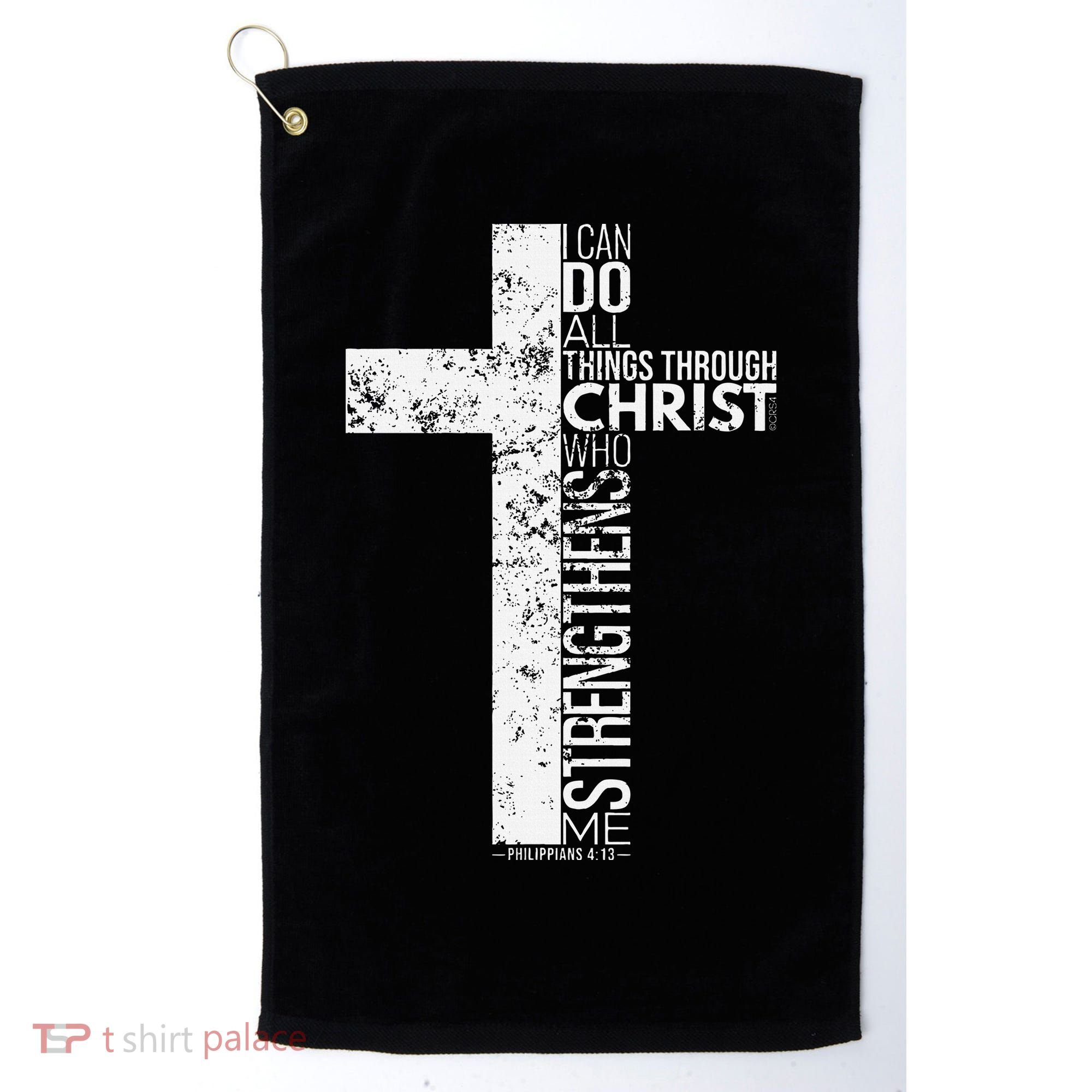 Cross With Philippians 413 Christian Golf Towel