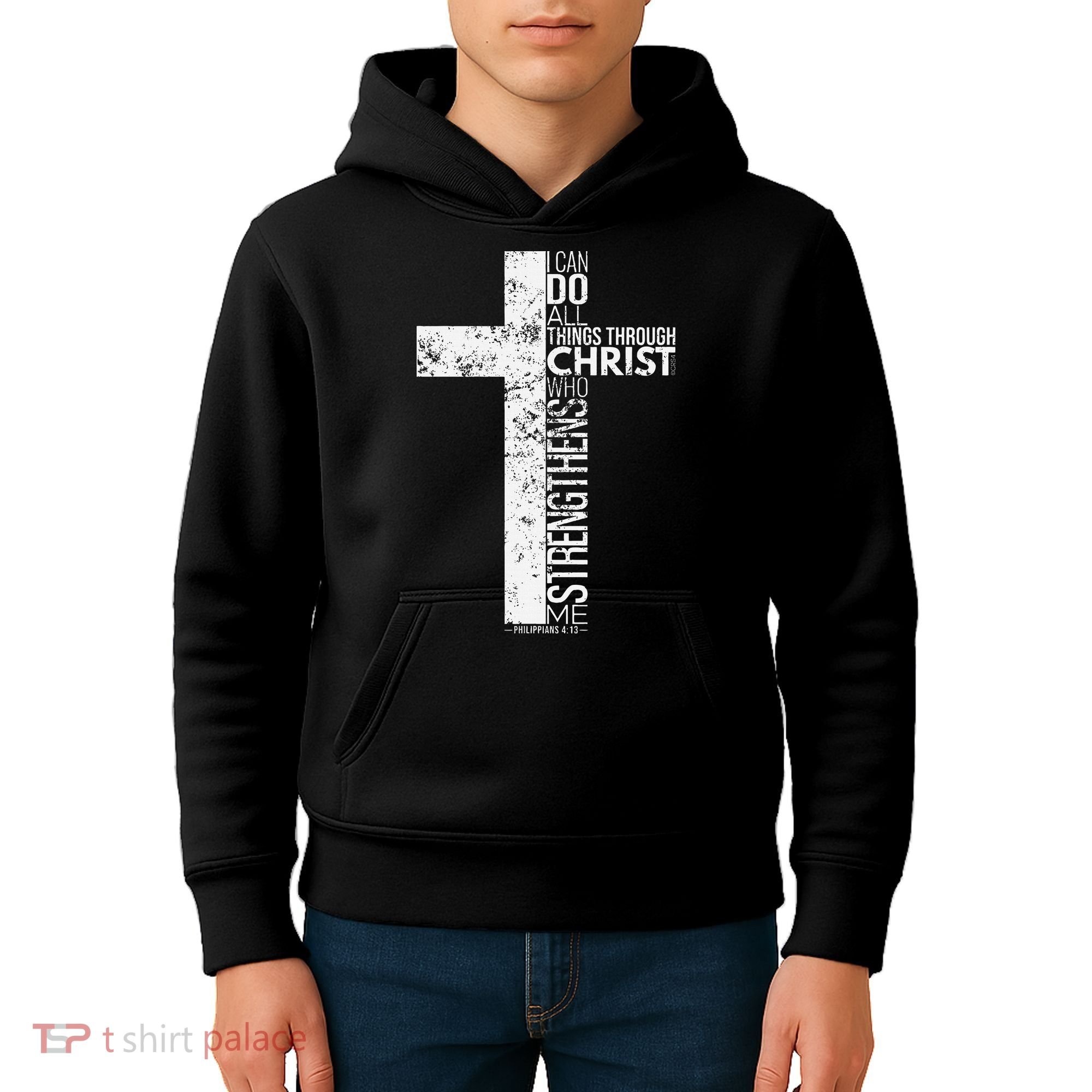 Cross With Philippians 413 Christian Kids Hoodie