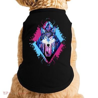 Colorful Wolf Painting Wolves Lover Doggie Tank